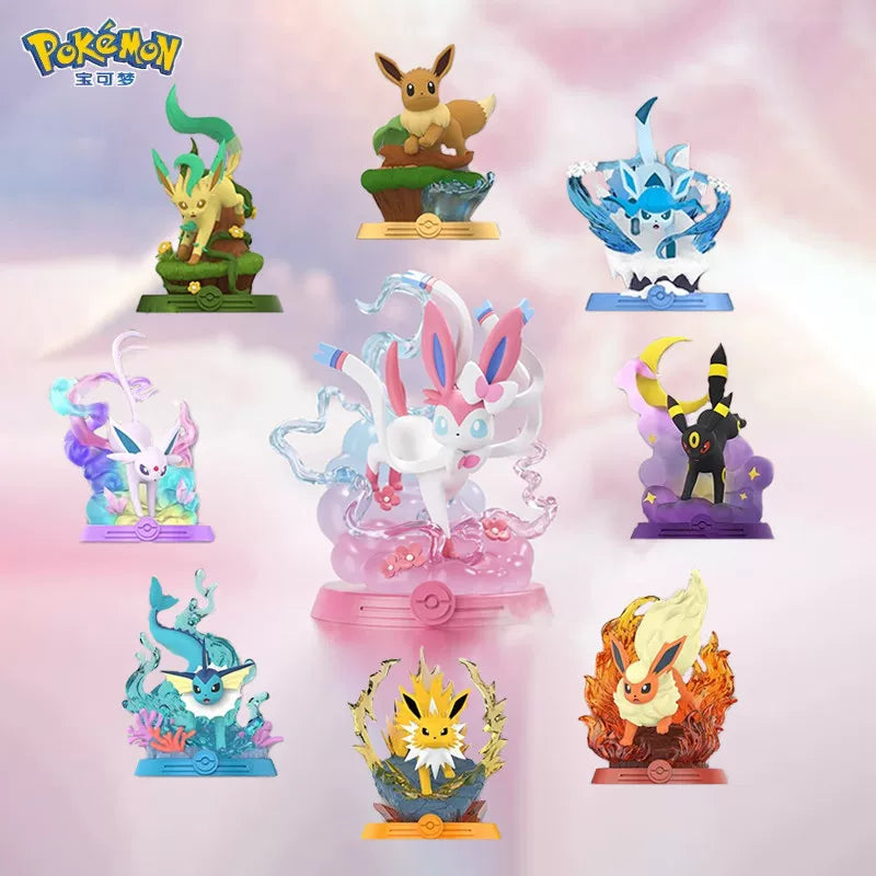 Funism Pokemon Eevee Evolution Adventure Series 2 Figure Blind Box - Official Japanese Anime Merchandise Eevee and Eeveelution collectible figures on a clean white background
