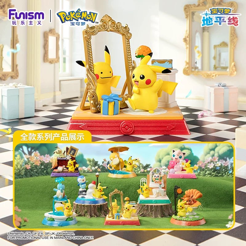 Funism Pokemon Pikachu & Friends Blind Box Figure - Official Japanese Anime Merchandise Pikachu with Pokemon companion collectible figure on a clean white background.