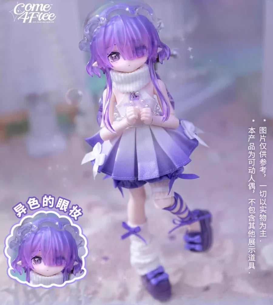 COME4FREE Minty Ocean Gem Series II 8-inch BJD Doll Blind Box by COME4ARTS - Official collectible on a clean white background.