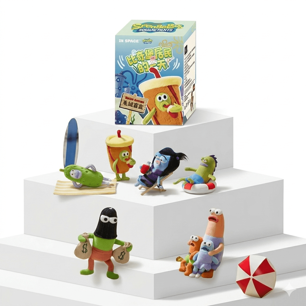 SpongeBob SquarePants Bikini Bottom Residents Series Pendant Plush Blind Box - Otaku Collectives